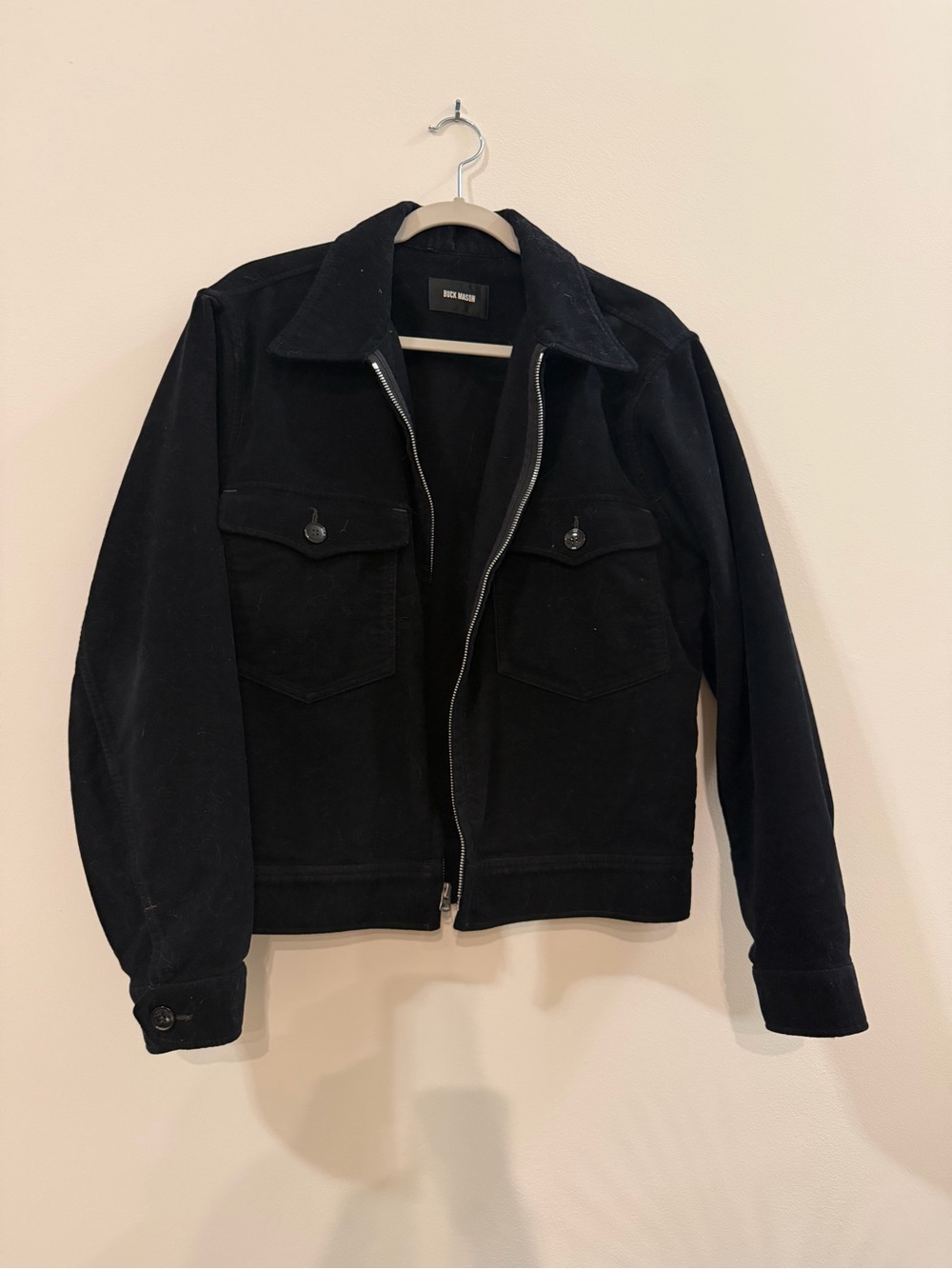 Buck Mason Men's Black Zip Overshirt Jacket